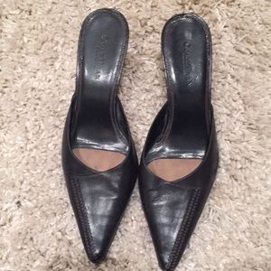Cole Haan Black pointed toe mules Sz 10